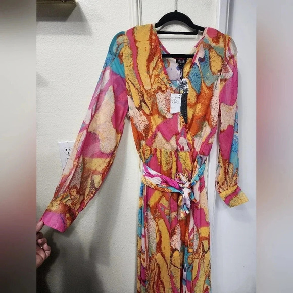 Spy Zone Exchange Abstract Maxi Dress Size XL NWT Spring Summer Vacation - Picture 3 of 10